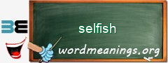 WordMeaning blackboard for selfish